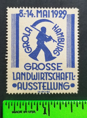 Vintage 1929 Hamburg Germany Agricultural Poster Stamp