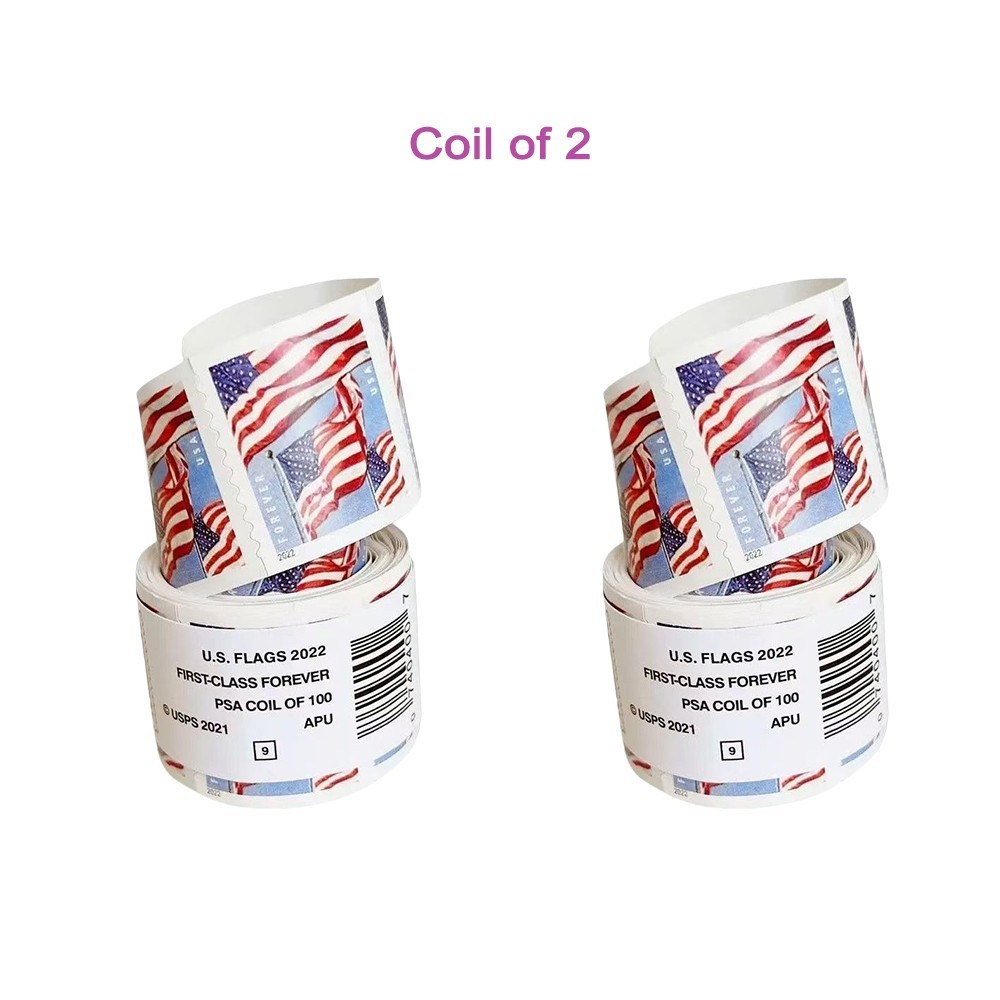 New Sealed Coil of 2, 2 Rolls 2022 Fast Free Shipping Totally 200pcs