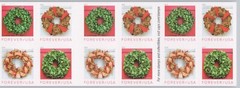 2019 USA #5424-27b Forever Holiday Wreaths – Booklet of 20 Christmas Postage