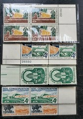 Lot of 5: US 4 Cent Stamp Blocks of Four: Environmental Conservation Themed