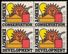 ENERGY DEVELOPMENT–Block of 4 Collectible Unused 1977 Stamps–FREE SHIPPING