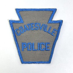 COATESVILLE Police PATCH Keystone, Vintage Obsolete Retired Style Chester County