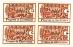 Progress in Electronics-BLOCK OF 4 COLLECTIBLE UNUSED 1973 STAMPS–FREE SHIPPING