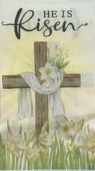 Three Paper Dinner Decoupage Craft Napkins He Is Risen Easter/cross Yellow Lily