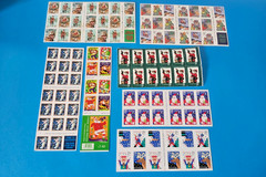 USPS MINT NH VINTAGE CHRISTMAS CARD SANTA FROSTY POSTAGE STAMP SHEETS $34+ F.V.