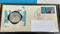 Franklin Mint Cover & Sterling Silver Coin Christmas In Bethlehem 1972