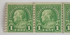 Benjamin Franklin One Cent U.S. Rare Set of 3 unused Stamps No Rubber Stamp Mark