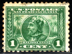 US Stamp (circa 1913) Panama Pacific Exposition 1¢ Vasco Nunez de Balboa SC#397