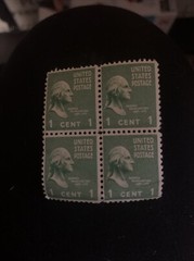 Unused Set of 4 Green George Washington 1 Cent stamp 1709-1797