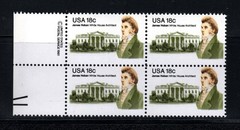 US Stamps – 18¢ James Hoben White House Architect – Copyright Block of 4 stamps