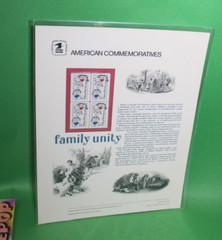 American Commemoratives Family Unity USPS Stamps Panel 230 October 1, 1984