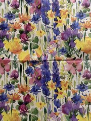 TWO LUNCHEON Decoupage Craft Napkin Watercolor WildFlowers/Floral 6.5