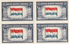 U.S. 5¢ WWII Overrun Countries Netherlands Postage Stamp #913 Pack of 100