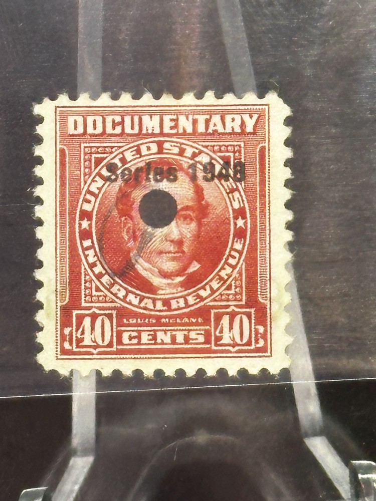 US 40C DOCUMENTARY REVENUE STAMP SERIES 1898 PERFIN PUNCH UNUSED