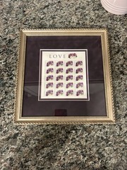Professionally Framed 20 Love: «Pansies in a Basket» US Forever Postage Stamps