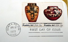 First Day of Issue Souvenir Page Indian Pottery Hopi Acoma Pueblos 1977 Stamp
