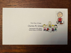Charles M. Schulz Linus Peanuts postage USA stamp first day cover 9/30/2022