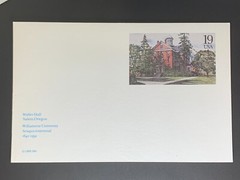 U.S.Postcard, 1991, Waller Hall, Oregon, 19c, Scott #UX162 Unused