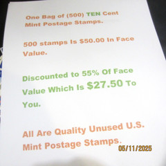 (500) TEN Cent Mint Unused Postage Stamps* Buy At 55% Of Face Value *STK C