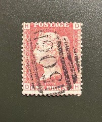 Great Britain, early stamp, 1864, Penny Red, 3c, Queen Victoria, good