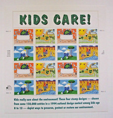 Five Sheets x 16 = 80 Of EARTH DAY KIDS CARE! 32¢ US Stamps. USA Sc # 2951-2954
