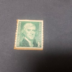 Vintage 1965 Thomas Jefferson 1 cent Postage Stamp- Green Rare Vintage