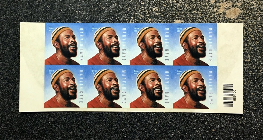 2019USA #5371 Forever – Marvin Gaye – Half Sheet of 8 Stamps – Mint music icon