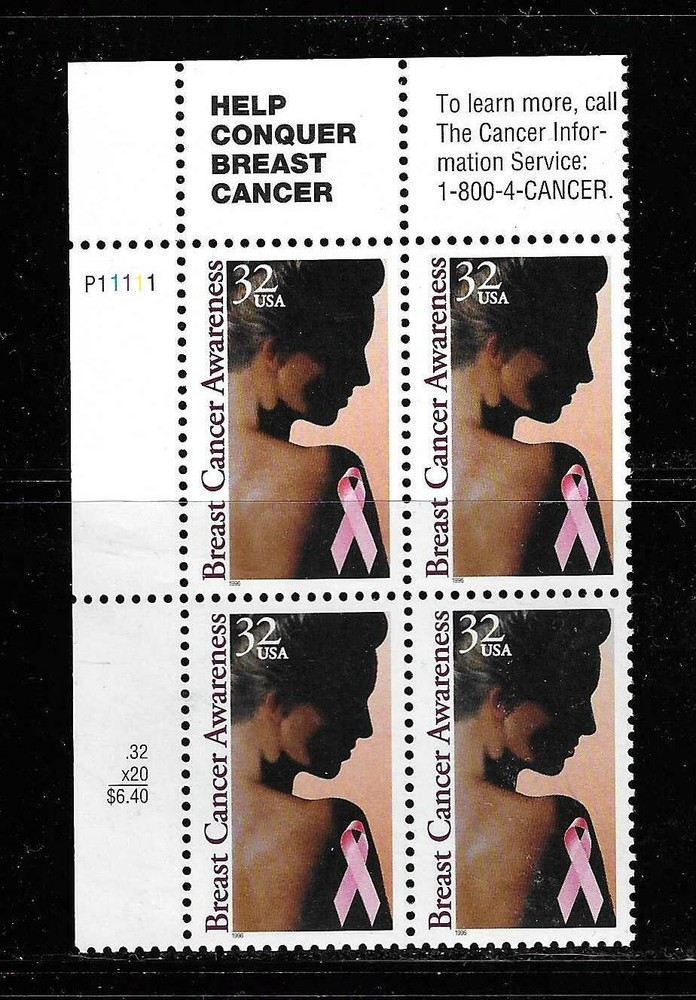 USA SC # 3081 Breast Cancer Awareness . MNH