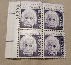 4 postage stamps Einstein 8 Cents Unused