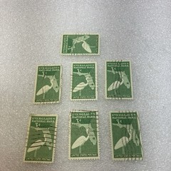 7 USED/Cancelled Sc. # 952 – 1947 3c Everglades National Park US Stamps. $1 Ship