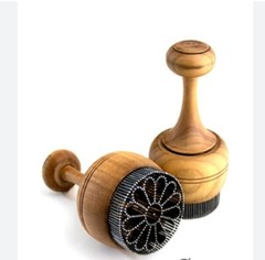 «Handmade Uzbek bread stamp, traditional nut-shaped flatbread». Bread stamp