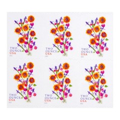 USPS Sunflower Bouquet Two Ounce Forever Stamps – Sheet of 20 Postage Stamps