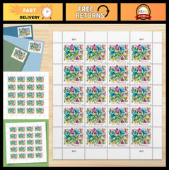 Celebration Blooms Forever Postage Stamps – Sheet of 20, USPS Floral Design