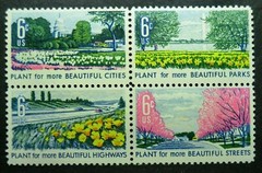 Plants-BLOCK OF 4 COLLECTIBLE UNUSED 1969 STAMPS–Plants Lady Bird-FREE SHIPPING