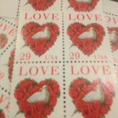 10 Vintage LOVE stamps For Holiday, Wedding And Valentine Mail
