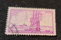 # 1027 – 1953 3¢ New York City Dutch ship USA Used 1 Stamp +2 FREE