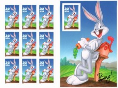 Scott#: 3137 – Bugs Bunny 10×32¢ 1997 Avery self-adhesive pane of 10 – Lot 1