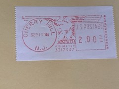 Twenty Nine(29) USPS Vintage 1984 Meter Stamps $50 Value Cherry Hill NJ