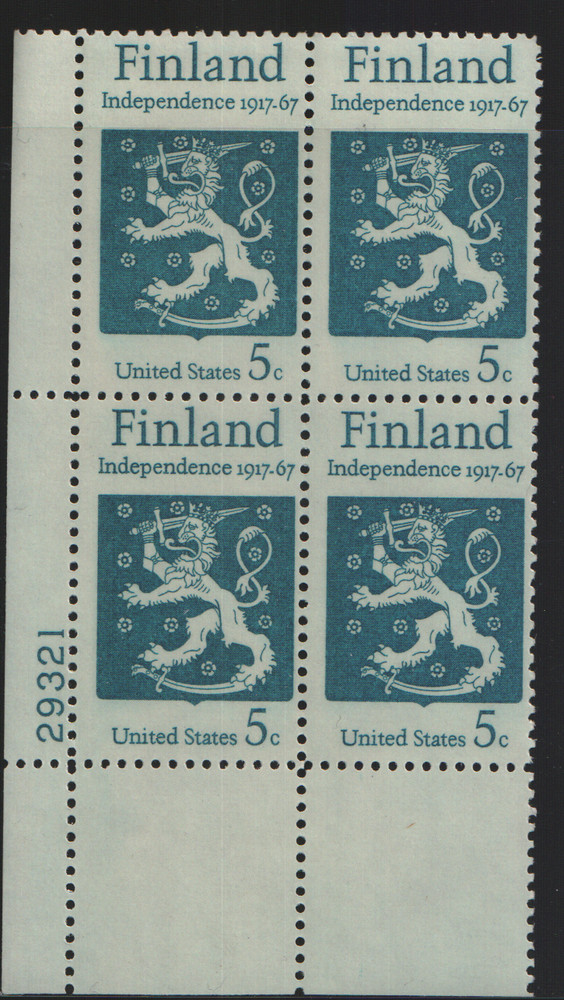 1967 5c Finnish Independence Block of Four Scott #1334 ST215