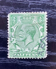 King George v half peny stamp
