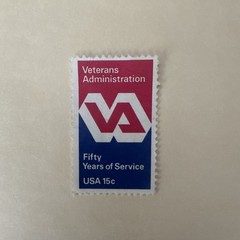 Veterans Administration 15c Red Blue White US Postage Stamp Used