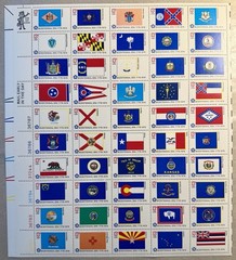 US 13¢ 50 BICENTENNIAL STATE FLAG POSTAGE STAMPS 1776/1976 #1633-82 SHEET #2