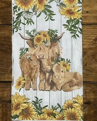 TWO Paper Dinner Decoupage Art Craft Napkins -highland Cow- /sunflowers