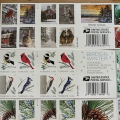 160 FOREVER STAMPS USPS 8 Sheets Book CHRISTMAS CARD Snowflake Winter Scenes