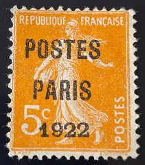 FRANCE Saerin 1921 Mi 140 Va Euro 280