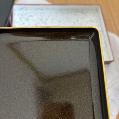 [Unused] Echizen-nuri High-class Lacquerware Zen (Tray) Gold Floral Pattern,