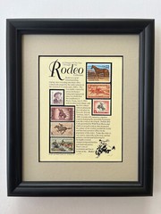 Rodeo Stamp Art Framed/Matted – Buffalo Bill, Pony Express, Quarter Horse, etc.