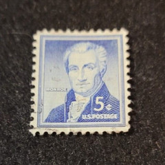 # 1038 – 1954 Liberty Series – 5¢ James Monroe ~ USA ~ Used 1 Stamp +2 FREE