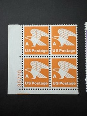 US Eagle A & B Rate Stamp Plate Blocks Lot of 2 MNH Vintage