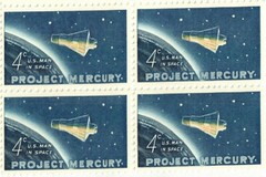 PROJECT MERCURY–Block of 4 Collectible Unused 1962 Stamps–FREE SHIPPING